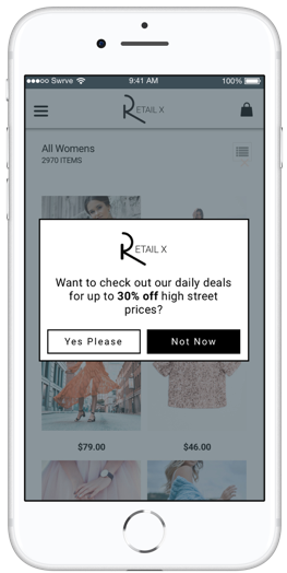 Retail in app message use case